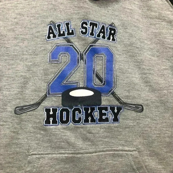 All-Star Hockey Hoodie Grey, Black, And Blue 4-5 Years - Picture 4 of 16